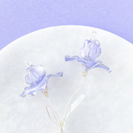 あやめ Iris シルバー 青紫 イヤリング ピアス 