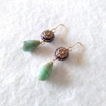 [送料無料]ターコイズビーズピアス[イヤリング可]