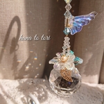 ~Flower garden 蝶と花の庭 ブルー サンキャッチャー 2way