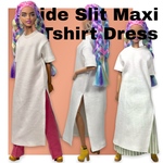 Barbie//バービー オーバーサイズサイドスリットマキシTシャツワンピース