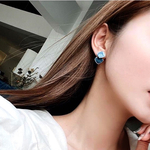 ✨❂ブルー   スクエアミニピアス　S925❂