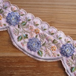 【90㎝カット済み】　シルク　スカラップ　インド刺繍リボン 【ピンク】