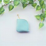 🔶小さいけど(^o^)たっぷり入るコインケース🔶　牛革　アイスブルー　🔶 