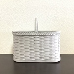 クラフトバンドのバスケット【パステルグレー】