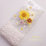 iPhone6ケース❤きいろのセカイ花束♡押し花