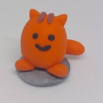 にゃん丸　置物　オレンジ②