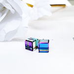 キューブピアス／イヤリング　バミューダブルー　サージカルステンレスピアス