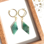 【5月誕生石】〈天然石〉ナチュラル エメラルド・フープイヤリング/ピアス