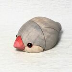まったりシルバー文鳥さん（116羽目さん） 木製 置物