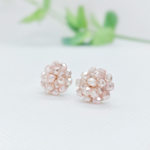＊紫陽花・薄桃＊イヤリング／ピアス　金属アレルギー対応