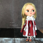 ピエロえりの水玉ドレス　2点セット　ブライス 　リカちゃん　アウトフィット