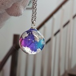 〖再販〗空玉 オレンジ×パープル×グリーン【球体　レジン　ネックレス　キーホルダー】