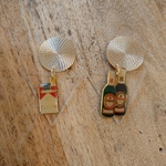 vintagetoffee vintagepins クリア　透明　ピアス　タバコ　酒　ビール　ゴールド　ヴィンテージ　ピアス　イヤリング