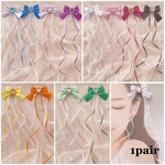 サテン ロング リボン ヘアクリップ🎀推し色 量産型 地雷系 推しカラー