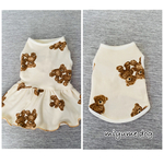 【再販】犬服 テディベア柄 タンクトップ ワンピース