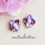 再販紫陽花ピアス/イヤリングパープルnew シルバー