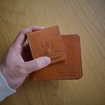 二つ折り財布とコインケースのセット（キャメル）