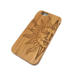 iphone 5/5s/SE 6/6s 6plus/6splus ケース 木製 ウッド 太陽