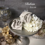 ラヴィ リボン バナナクリップ フリンジリボン　グレー