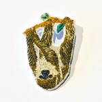 ナマケモノの刺繍ブローチ