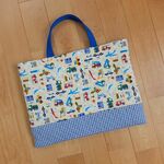 yuki110027様オーダー品＊レッスンバッグ＊のりもの＊クリーム
