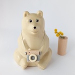 【グレー】木のコロコロましかくカメラ