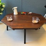 〓栄町工房〓 集成材折りたたみローテーブル 8角《ブラウン》 / 送料込み サイズオーダー可