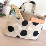  【モカベージュ×フラワー】トートバッグ★バッグインバッグ