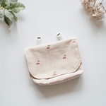 チェリー刺繍の移動ポケット＊ピンクベージュ