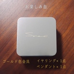 お楽しみ缶　ゴールド金具イヤリング1点ペンダント1点