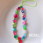 ビーズストラップ🌈スマホストラップ🎀ビビッドポップ🟢/MIMI.