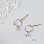 リカちゃん⭐︎パールをぶら下げたピアス
