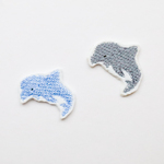 いるか　刺繍ワッペンシール　2枚セット