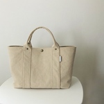 帆布トートバッグ　M wide　アイボリー　倉敷帆布　バイオウォッシュ加工帆布　大きめ　