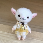 ハンドメイド　テディベア風チビコヤギ子ヤギぬいぐるみ🐐ストラップ&バッグチャーム加工可能