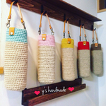 ❤️再販❤️春色♡麻ひも♡大人可愛い水筒カバー♡ペットボトルカバー♡新色追加‼️8collar♡イニシャル入れます♡ナチュラル♡