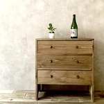 四つ脚　チェスト 木製 シェルフ　3段 引き出し　リビング収納　キャビネット　ウッドチェスト　ダークブラウン