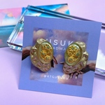 【ピアスのみ】jelly × metal flower "pistachio"