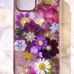 iPhoneケース､iPhoneカバー､押し花ケース､スマホケース､押しフルーツ､押し花､押し花カバー､スマホカバー､押しフルーツケース､押しフルーツカバー､Android 花 花柄リング付き、お花