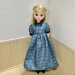 リカちゃん　衿付きワンピース　青