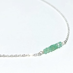 【天然石エメラルド】アンクレット SILVER925製　ハンドメイド