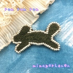 ミナペルホネン runrunrun刺繍 ビーズブローチ ランランラン