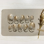 *オーダー ネイルチップ WHITE × GOLD