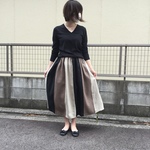 リネンのカラフルスカート
