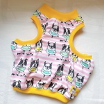 ♡接触冷感犬服オーダー★ずり落ち防止ボステリバレリーナマッチョタンクトップピンクボーダー♪中型犬小型犬フレブル服パグ服フレンチブルドッグ中型犬小型犬ボストンテリア