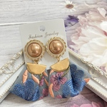 インド刺繍　リボンタッセル　イヤリング　タッセル　大ぶり　インド刺繍　アンティーク　ヴィンテージ　パール