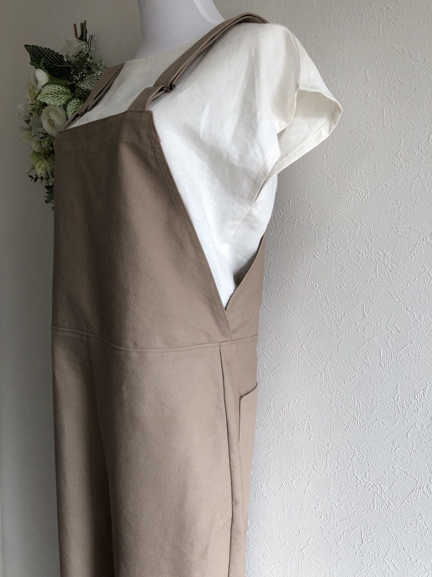 コットン100%シンプルサロペット