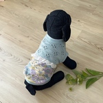 犬服【レース×花柄タンク💙ブルー】