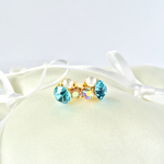 ビジュー&パールピアス ライトブルー 大粒