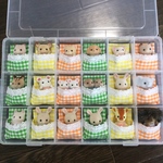 86【再販】シルバニア　赤ちゃん　ベッド　布団　ケース　収納　ビタミンギンガム柄